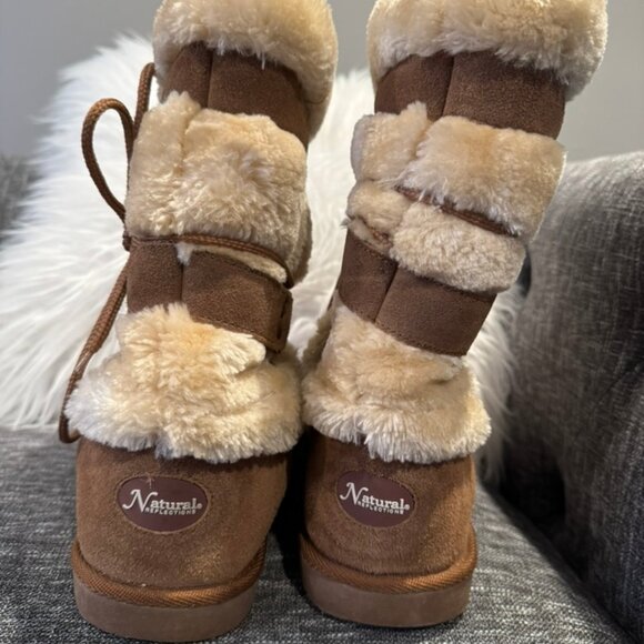 Natural Reflections “Bernie” Shearling Faux Fur Winter Boots — Women’s Size 10 - Picture 3 of 9